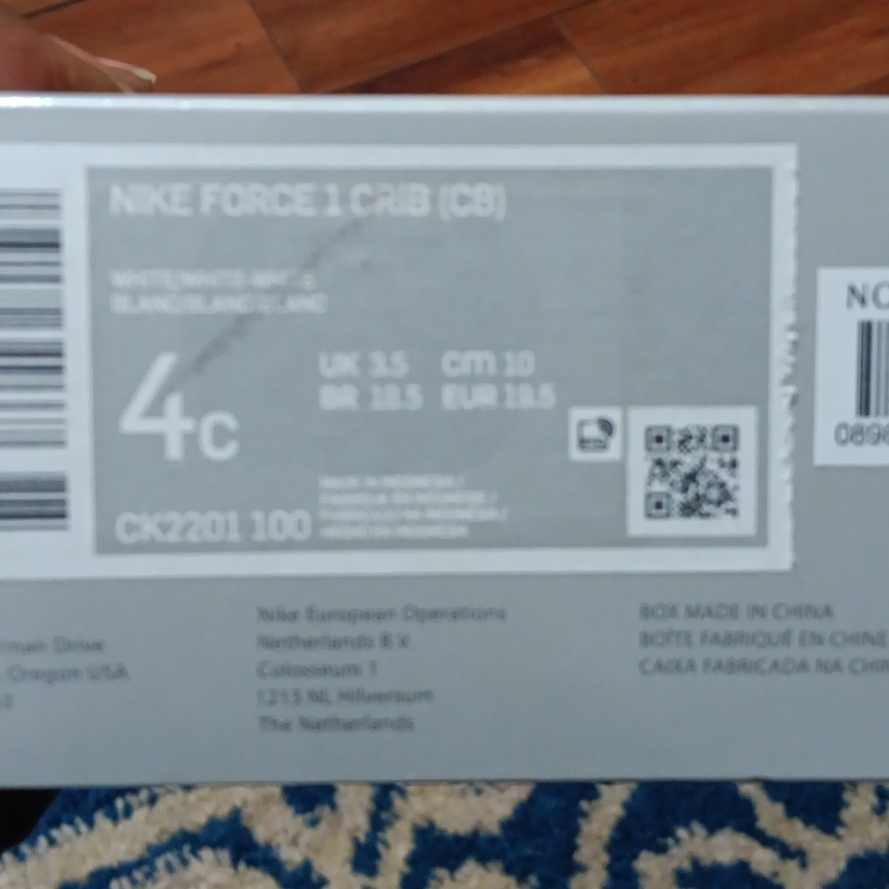 New Nwver Worn Nike Force 1 Crib Shoes - White